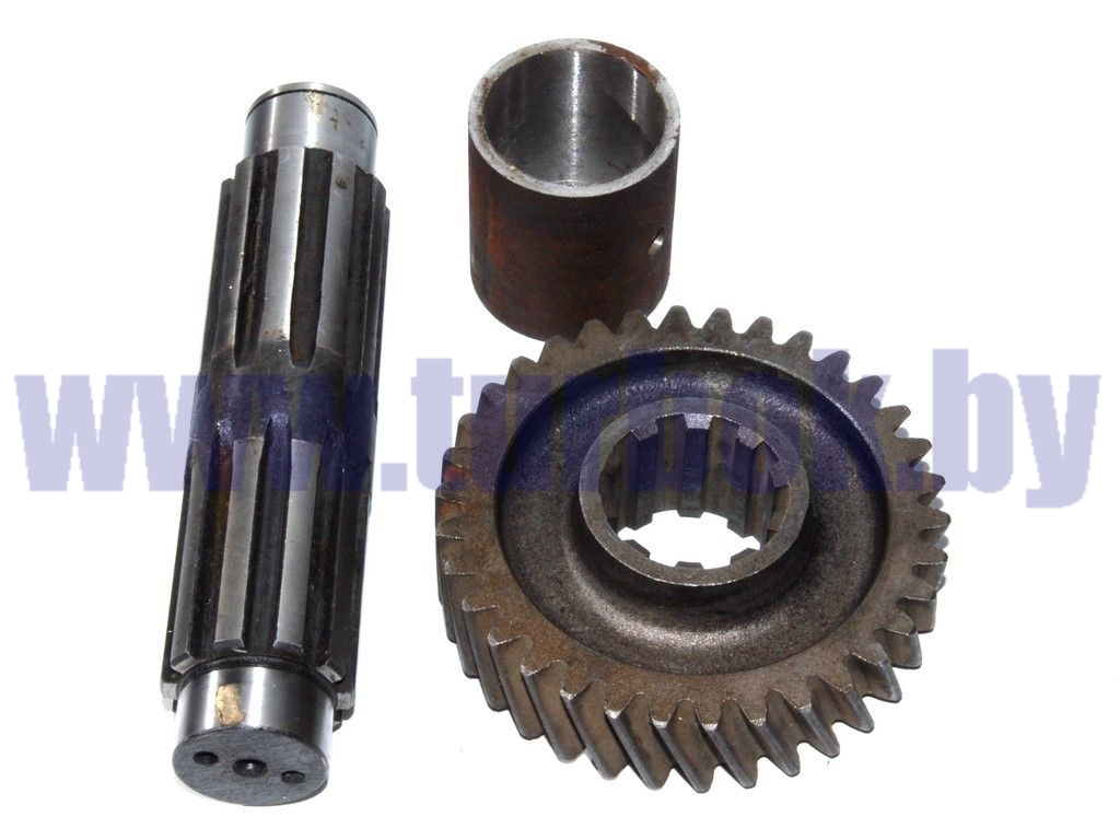 Комплект №5: вал промежуточный 509-1802085+втулка509-18020+шестерня 501-1802095+шестерня 509-1802090