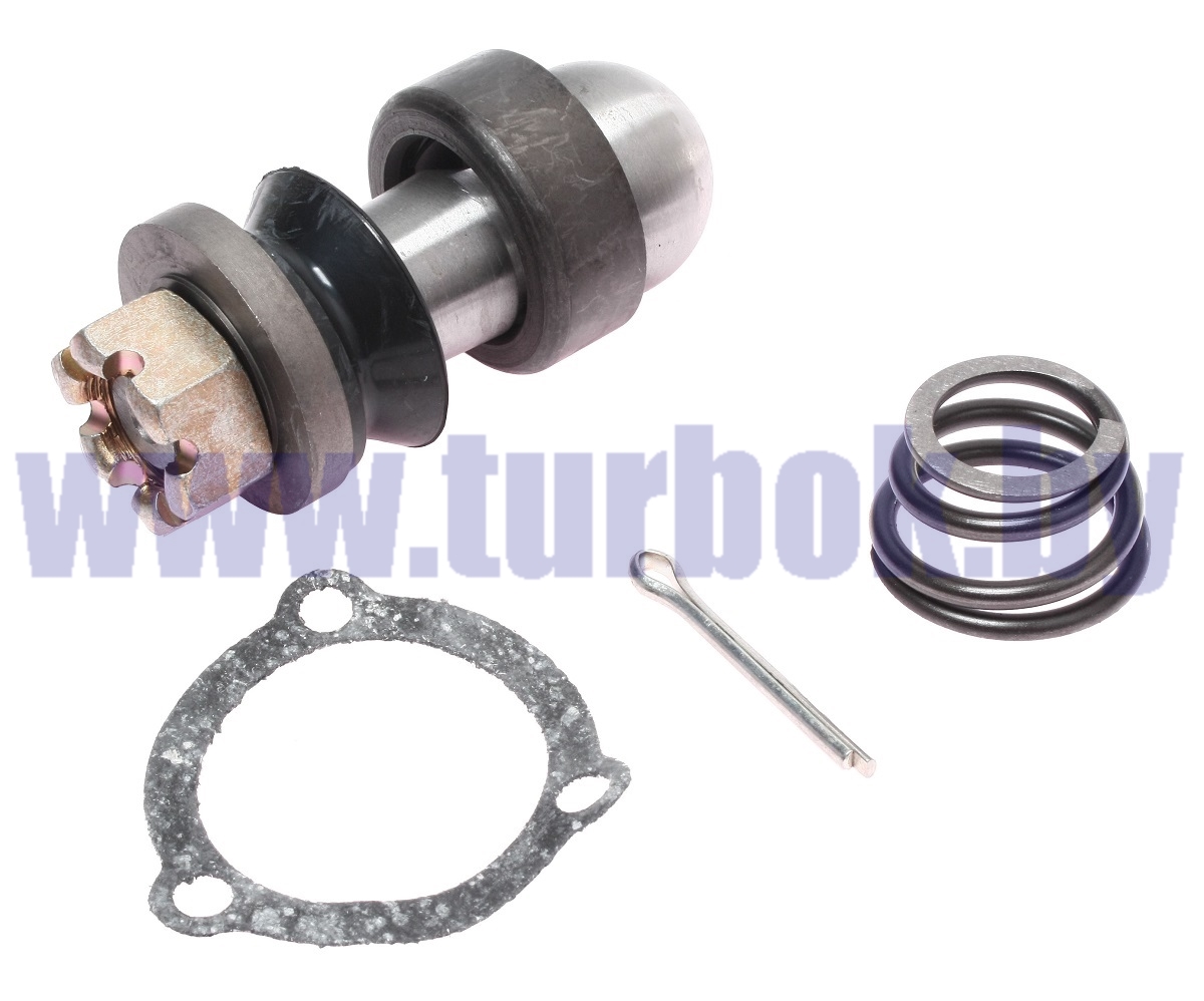 Палец наконечника рулевой тяги в сборе (гайка, вкладыши, втулка, прокладка, шплинт, пружина)