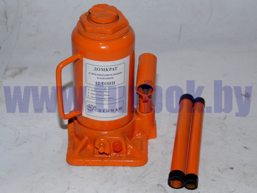 Домкрат гидравлический 12 т (1-плунжерный) 210-395 мм с предохранительным клапаном
